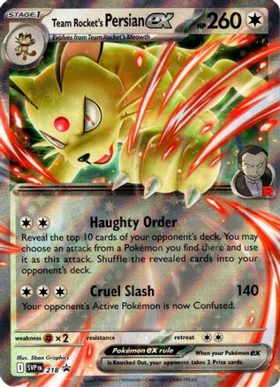 Team Rocket's Persian ex (218) - Holofoil [SV Scarlet & Violet Promo Cards]