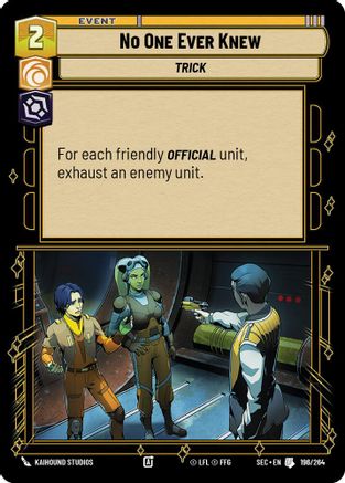 No One Ever Knew (196/264) (196/264) [Secrets of Power] - Fantasy Flight Games - Card Brawlers | Quebec | Canada |