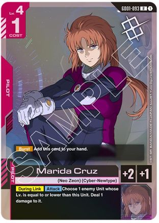 Marida Cruz (Judge Pack 01) (GD01-093) - Gundam Promotional Cards Holofoil
