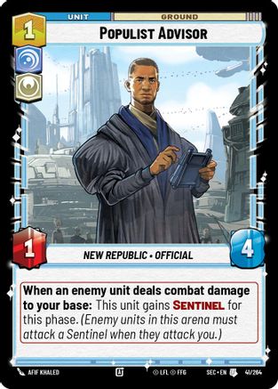 Populist Advisor (41/264) (41/264) [Secrets of Power] - Fantasy Flight Games - Card Brawlers | Quebec | Canada |