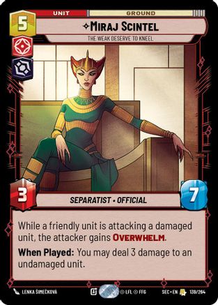 Miraj Scintel (139/264) - The Weak Deserve to Kneel (139/264) [Secrets of Power] - Fantasy Flight Games - Card Brawlers | Quebec | Canada |