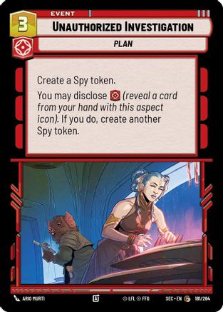 Unauthorized Investigation (181/264) (181/264) [Secrets of Power] - Fantasy Flight Games - Card Brawlers | Quebec | Canada |