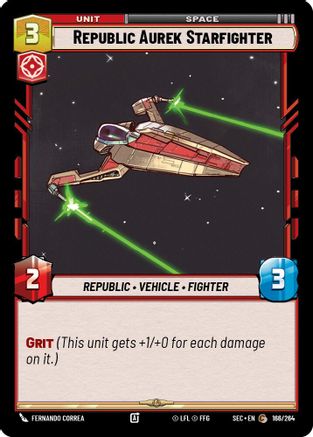 Republic Aurek Starfighter (166/264) (166/264) [Secrets of Power] - Fantasy Flight Games - Card Brawlers | Quebec | Canada |