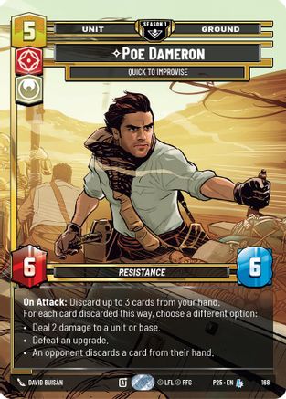 Poe Dameron - Quick to Improvise (168) (168) [Sector and Regional Promos: Season 1] - Fantasy Flight Games - Card Brawlers | Quebec | Canada |