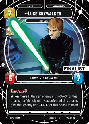 Luke Skywalker - Jedi Knight (Finalist) (176) (176) [Sector and Regional Promos: Season 1] - Fantasy Flight Games - Card Brawlers | Quebec | Canada |