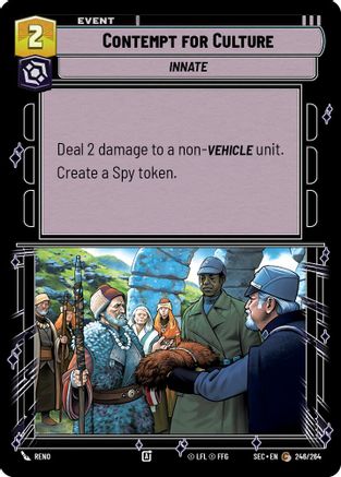 Contempt for Culture (246/264) (246/264) [Secrets of Power] - Fantasy Flight Games - Card Brawlers | Quebec | Canada |