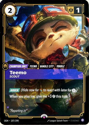 Teemo - Scout (197/298) - Riftbound Promotional Cards - Riftbound Promotional Cards - Card Brawlers | Quebec | Canada |