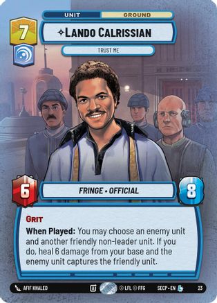 Lando Calrissian - Trust Me (Foil) (23) [Secrets of Power: Weekly Play] - Fantasy Flight Games - Card Brawlers | Quebec | Canada |