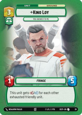 Kino Loy - You Answer to Me (Foil) (29) [Secrets of Power: Weekly Play] - Fantasy Flight Games - Card Brawlers | Quebec | Canada |