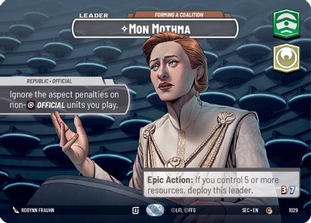 Mon Mothma - Forming a Coalition (Showcase) (1029) (1029) [Secrets of Power] - Fantasy Flight Games - Card Brawlers | Quebec | Canada |