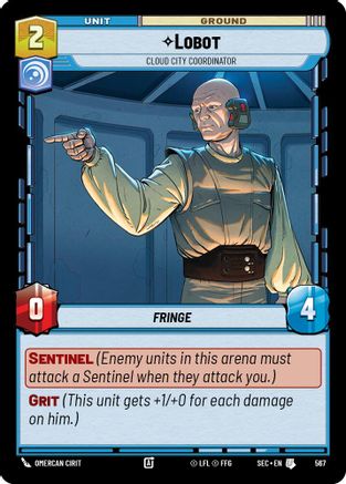 Lobot - Cloud City Coordinator (Foil) (567) (567) [Secrets of Power] - Fantasy Flight Games - Card Brawlers | Quebec | Canada |