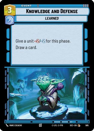 Knowledge and Defense (585) (Foil) (585) [Secrets of Power] - Fantasy Flight Games - Card Brawlers | Quebec | Canada |