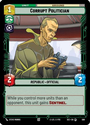 Corrupt Politician (589) (Foil) (589) [Secrets of Power] - Fantasy Flight Games - Card Brawlers | Quebec | Canada |