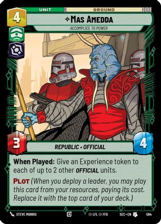 Mas Amedda - Accomplice to Power (Foil) (594) (594) [Secrets of Power] - Fantasy Flight Games - Card Brawlers | Quebec | Canada |