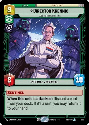 Director Krennic - I Lose Nothing But Time (Foil) (600) (600) [Secrets of Power] - Fantasy Flight Games - Card Brawlers | Quebec | Canada |