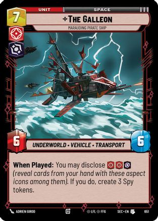 The Galleon - Marauding Pirate Ship (Foil) (651) (651) [Secrets of Power] - Fantasy Flight Games - Card Brawlers | Quebec | Canada |
