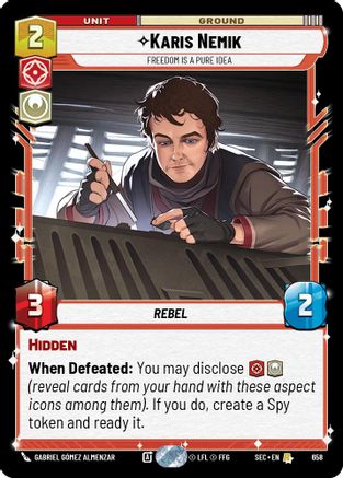 Karis Nemik - Freedom is a Pure Idea (Foil) (658) (658) [Secrets of Power] - Fantasy Flight Games - Card Brawlers | Quebec | Canada |
