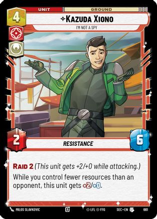 Kazuda Xiono - I'm Not A Spy (Foil) (661) (661) [Secrets of Power] - Fantasy Flight Games - Card Brawlers | Quebec | Canada |