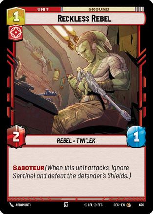 Reckless Rebel (670) (Foil) (670) [Secrets of Power] - Fantasy Flight Games - Card Brawlers | Quebec | Canada |