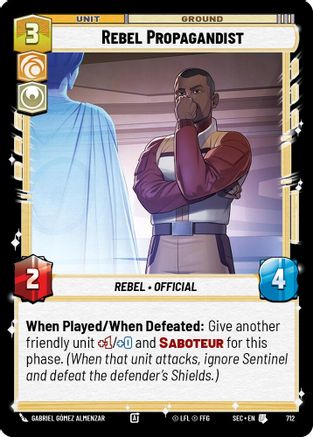 Rebel Propagandist (712) (Foil) (712) [Secrets of Power] - Fantasy Flight Games - Card Brawlers | Quebec | Canada |