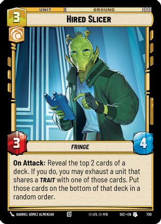 Hired Slicer (730) (Foil) (730) [Secrets of Power] - Fantasy Flight Games - Card Brawlers | Quebec | Canada |