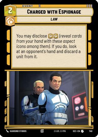 Charged with Espionage (740) (Foil) (740) [Secrets of Power] - Fantasy Flight Games - Card Brawlers | Quebec | Canada |