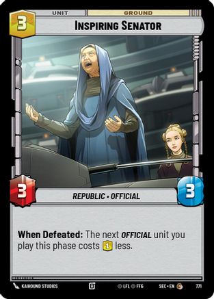 Inspiring Senator (771) (Foil) (771) [Secrets of Power] - Fantasy Flight Games - Card Brawlers | Quebec | Canada |