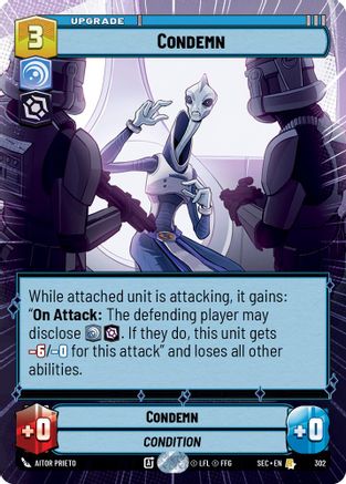 Condemn (302) (Hyperspace) (302) [Secrets of Power] - Fantasy Flight Games - Card Brawlers | Quebec | Canada |