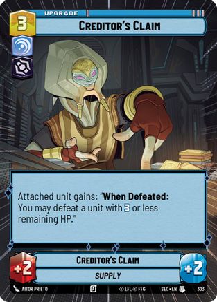Creditor's Claim (303) (Hyperspace) (303) [Secrets of Power] - Fantasy Flight Games - Card Brawlers | Quebec | Canada |
