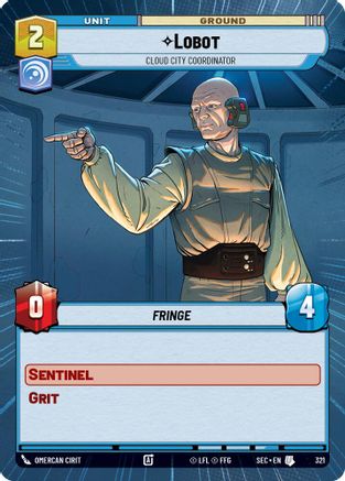 Lobot - Cloud City Coordinator (Hyperspace) (321) (321) [Secrets of Power] - Fantasy Flight Games - Card Brawlers | Quebec | Canada |