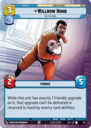 Willrow Hood - On the Run (Hyperspace) (325) (325) [Secrets of Power] - Fantasy Flight Games - Card Brawlers | Quebec | Canada |