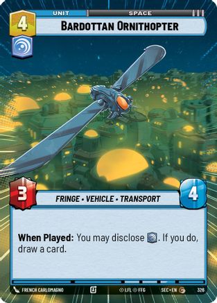 Bardottan Ornithopter (326) (Hyperspace) (326) [Secrets of Power] - Fantasy Flight Games - Card Brawlers | Quebec | Canada |