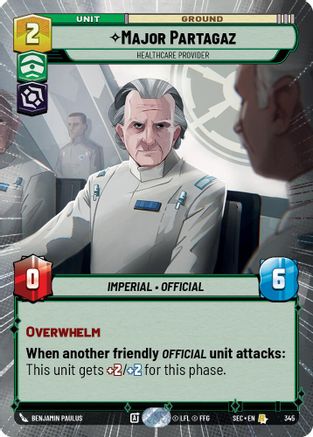 Major Partagaz - Healthcare Provider (Hyperspace) (345) (345) [Secrets of Power] - Fantasy Flight Games - Card Brawlers | Quebec | Canada |