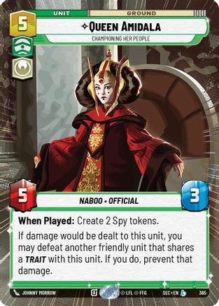 Queen Amidala - Championing Her People (Hyperspace) (365) (365) [Secrets of Power] - Fantasy Flight Games - Card Brawlers | Quebec | Canada |