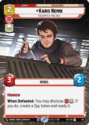 Karis Nemik - Freedom is a Pure Idea (Hyperspace) (412) (412) [Secrets of Power] - Fantasy Flight Games - Card Brawlers | Quebec | Canada |