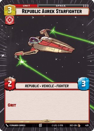 Republic Aurek Starfighter (430) (Hyperspace) (430) [Secrets of Power] - Fantasy Flight Games - Card Brawlers | Quebec | Canada |