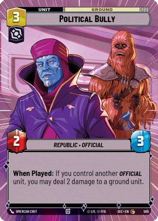 Political Bully (505) (Hyperspace) (505) [Secrets of Power] - Fantasy Flight Games - Card Brawlers | Quebec | Canada |
