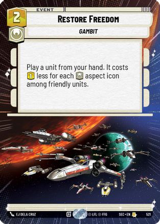 Restore Freedom (521) (Hyperspace) (521) [Secrets of Power] - Fantasy Flight Games - Card Brawlers | Quebec | Canada |