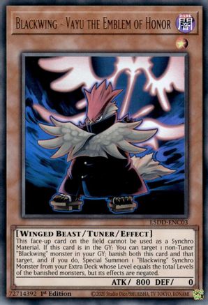 Blackwing - Vayu the Emblem of Honor [L5DD-ENC03] Ultra Rare - Yu-Gi-Oh! - Card Brawlers | Quebec | Canada |