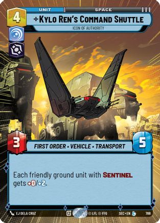 Kylo Ren's Command Shuttle - Icon of Authority (Hyperspace Foil) (788) (788) [Secrets of Power] - Fantasy Flight Games - Card Brawlers | Quebec | Canada |