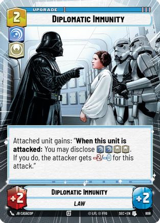 Diplomatic Immunity (808) (Hyperspace Foil) (808) [Secrets of Power] - Fantasy Flight Games - Card Brawlers | Quebec | Canada |