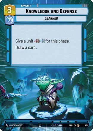 Knowledge and Defense (831) (Hyperspace Foil) (831) [Secrets of Power] - Fantasy Flight Games - Card Brawlers | Quebec | Canada |
