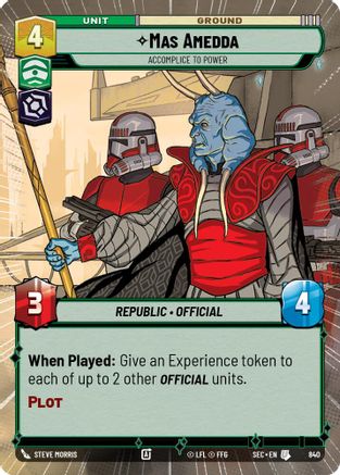 Mas Amedda - Accomplice to Power (Hyperspace Foil) (840) (840) [Secrets of Power] - Fantasy Flight Games - Card Brawlers | Quebec | Canada |