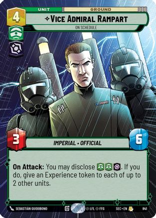 Vice Admiral Rampart - On Schedule (Hyperspace Foil) (841) (841) [Secrets of Power] - Fantasy Flight Games - Card Brawlers | Quebec | Canada |