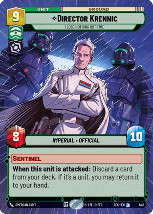 Director Krennic - I Lose Nothing But Time (Hyperspace Foil) (846) (846) [Secrets of Power] - Fantasy Flight Games - Card Brawlers | Quebec | Canada |