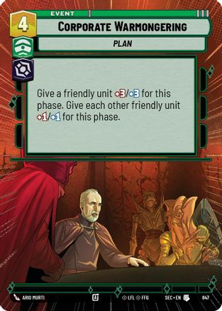 Corporate Warmongering (847) (Hyperspace Foil) (847) [Secrets of Power] - Fantasy Flight Games - Card Brawlers | Quebec | Canada |