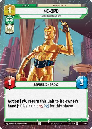 C-3PO - Anything I Might Do? (Hyperspace Foil) (849) (849) [Secrets of Power] - Fantasy Flight Games - Card Brawlers | Quebec | Canada |
