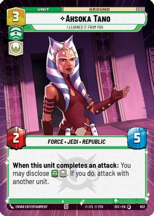 Ahsoka Tano - I Learned It from You (Hyperspace Foil) (852) (852) [Secrets of Power] - Fantasy Flight Games - Card Brawlers | Quebec | Canada |