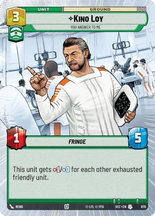 Kino Loy - You Answer to Me (Hyperspace Foil) (870) (870) [Secrets of Power] - Fantasy Flight Games - Card Brawlers | Quebec | Canada |