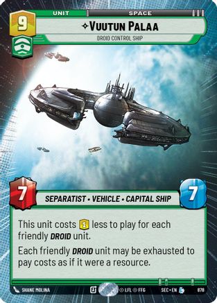 Vuutun Palaa - Droid Control Ship (Hyperspace Foil) (878) (878) [Secrets of Power] - Fantasy Flight Games - Card Brawlers | Quebec | Canada |